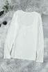 U Neck Button Knit Long Sleeve Top